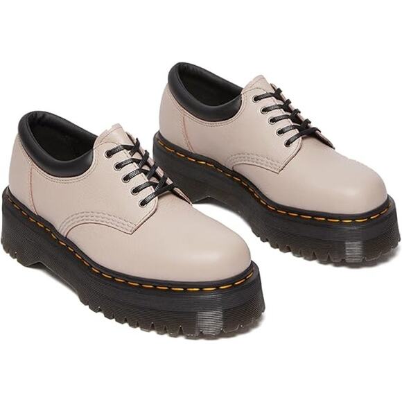 NEW Dr. Martens 8053 Quad Smooth Platform Derby Taupe Neutral Y2K Utility Sz 12 - Picture 2 of 9